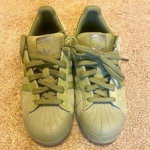 Adidas Superstar Olive Green Suede Shelltoe Sneaker